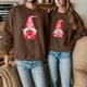 thumbnail image 3 of Gibobby Sudadera sin capucha y ocio Sudadera con capucha de estilo informal y deportivo para pareja con estampado de animados del día de San Valentín para amantes (para mujeres)(Marrón, XL), 3 of 5