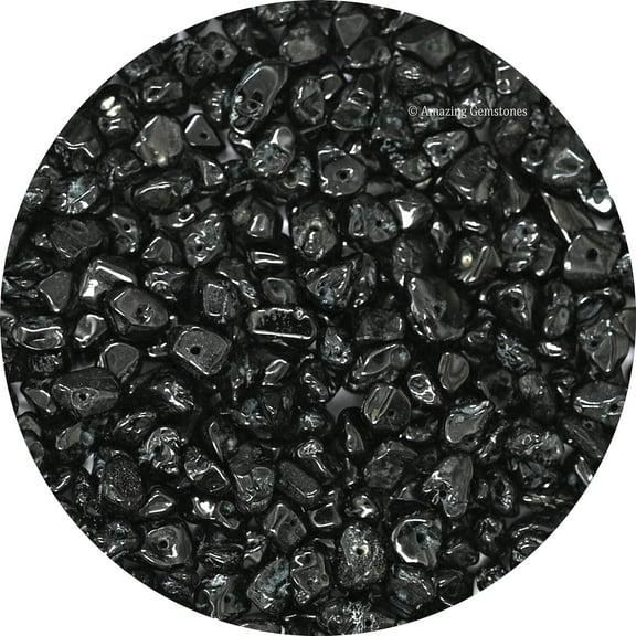 Black Tourmaline Crystal Chips - Healing Crystals Tumbled Chips Gemstone Beads (1000  Carat, Drilled)
