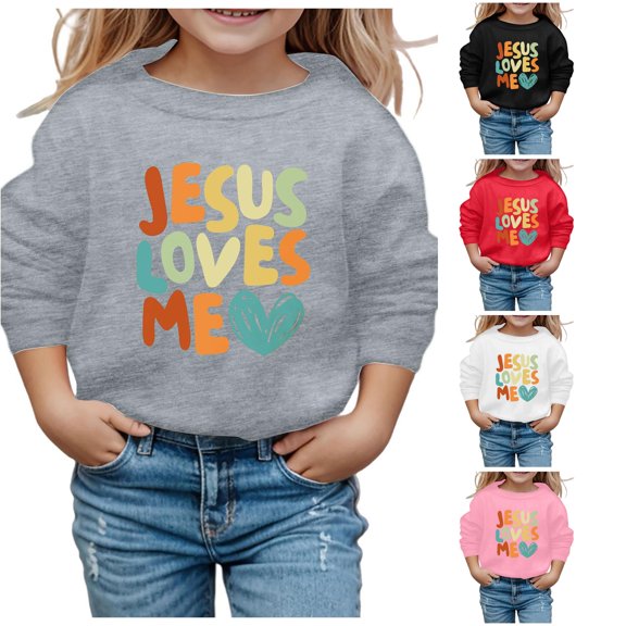 Vividxx Sweatshirts For Girls Kids Letter Print Crewneck Sweatshirt Fall Long Sleeve Pullovers Tops Casual Streetwear 3-4 Years