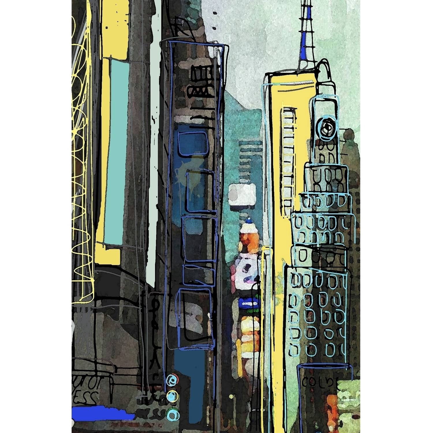 Urban Sketch Monday Painting Print on Wrapped Canvas