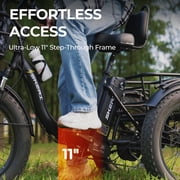 Skeri Electric Tricycle for Adults, 750W(Peak 1350W) Motor, 48V13Ah Battery, 20x4 Folding Fat Tire 3-Wheel Electric Trike, 20MPH, Hydraulic Brakes, Rear Basket & Differential, UL2849