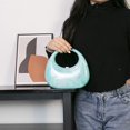 thumbnail image 1 of Bolso de media luna de acrílico para mujer Bolso de hombro de media luna de mármol Bolso hobo Bolso con asa superior, 1 of 7