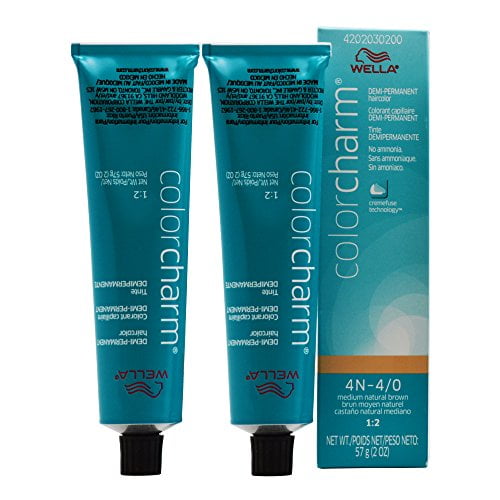 Wella Wella Color Charm Hair Color Demi Permanent Haircolor 4n Medium Natural Brown Pack Of 2 Walmart Com Walmart Com