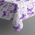 thumbnail image 5 of White Purple Butterfly Flower Pattern Square Tablecloth,Waterproof Square Table Cover,Wipeable Spillproof Washable Table Cover for Home Kitchen Party Decor 52"x52"(132x132cm), 5 of 6
