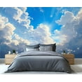 thumbnail image 2 of Blue Sky White Cloud Wall Mural - Natural Scenery Murals, Modern Large Wall Murals For Living Room, Blue Sky Mural 118"W x 83"H (Not Peel and Stick), 2 of 6