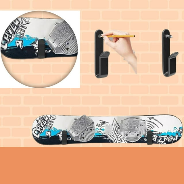 LJNYFDC Skateboard Wall Mount Horizontal Snowboard Wall Mount Clips Sturdy Strong Load bearing Snowboard Display Rack