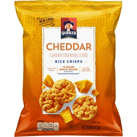 Cheddar Cheese Rice - Quaker Rice Crisps, Cheddar Cheese, 6.06 oz Bag (Packaging May Vary)