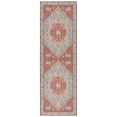 thumbnail image 3 of SAFAVIEH Tucson Filip Traditional Machine Washable Area Rug, 6' x 6' Square, Aqua/Rust, 3 of 3