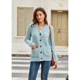 thumbnail image 3 of Womens Long Sleeve Cable Knit Sweater Open Front Cardigan Button Loose Outerwear, 3 of 5