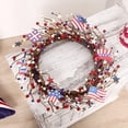 thumbnail image 6 of 1-Piece Patriotic Red Wooden Star Wreath Flag Wreath 40x40cm Independence Day Front Door Wall Decoration, 6 of 8