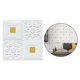 thumbnail image 1 of Papel tapiz 3D, paneles de pared, de pared falsos autoadhesivos para paredes de TV, Fondo de sofá, dormitorio, cocina, sala de , decorac Blanco Dorado BLESIY Pegatina de techo del panel de pared 3D, 1 of 8