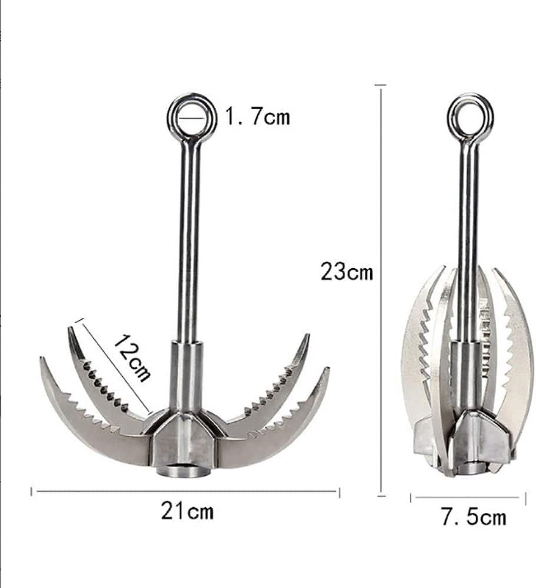 GoXteam Grappling Hook, 4-Claw Folding Stainless Steel Grapple Hooks for Outdoor Survival, Camping, Hiking, Tree &Mountain Climbing