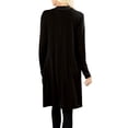 thumbnail image 2 of Womens Open Front Draped Slouchy Pocket Long Cardigan, 2 of 3