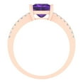 thumbnail image 4 of Solitaire with Accents Engagement Ring for Women - 1.62ct Natural Amethyst in 14K Rose Gold Promise Ring, 4 of 6
