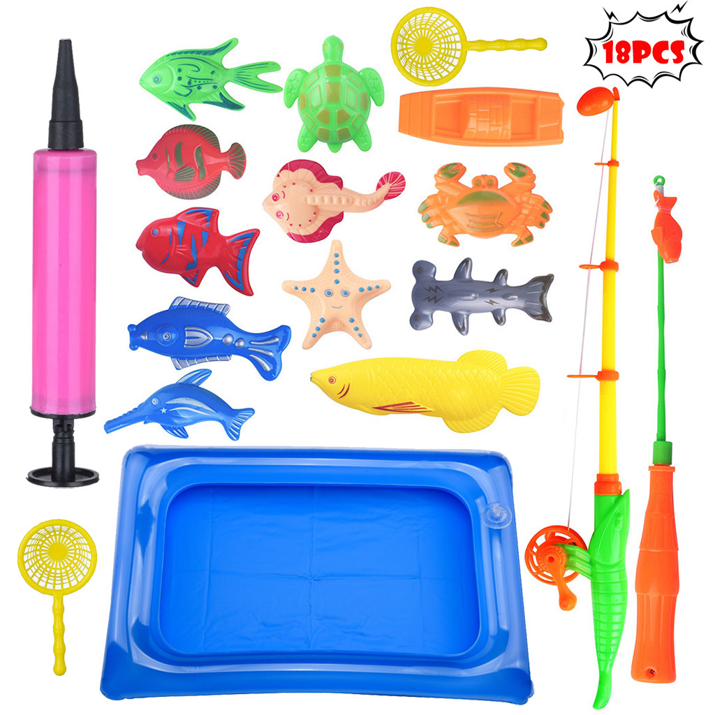 Educational toy 18pcs Bath Toys For Kids Fishing Toys Floating Fishing Game Walmart