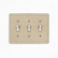 thumbnail image 3 of Questech Decor Triple Toggle Light Switch Cover, Tumbled Texture, Travertine, 3 of 10