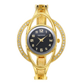 thumbnail image 2 of Women's Luxury Gold Bracelet Watch - Unique Orbit Design with Crystal Accents, Round Black Dial, Open Cuff Style Quartz Wristwatch for Formal Events, Casual Wear, and Daily Accessory, 2 of 3