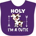 thumbnail image 3 of Inktastic I'm a Cutie White and Brown Holstein Cow with Arrows Boys or Girls Baby Bib, 3 of 4