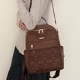 thumbnail image 2 of LHSHID Nylon Backpack Purse for Women Fashion Multipurpose Handbag Ladies Shoulder Bags Quilted Casual Travel Backpack Brown, 2 of 7