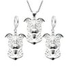 Pit Bull Dog Necklace Earrings Set Sterling Silver Womens Ginger Lyne Collection