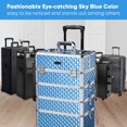 thumbnail image 4 of Byootique Sky Blue Rolling Makeup Case 4in1 Cosmetic Trolley Organizer Lockable, 4 of 12