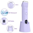 thumbnail image 2 of Rirool Bikini Trimmer for Women, 3-in-1 Electric Razor with LCD Display, Painless Body Hair Grooming Kit for Face, Legs, Underarms, Pubic Area, USB Rechargeable, Purple, 2 of 9