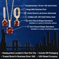 thumbnail image 2 of Gem Stone King 10K Yellow Gold Red Garnet and Lab Grown Diamond Pendant Earrings Jewelry Set for Women | 1.42 Cttw | Gemstone January Birthstone | Round 5MM | with 18 inch Chain, 2 of 5