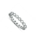 thumbnail image 4 of Classic Studded Halo Ring .925 Sterling Silver Band Jewelry Female Male Unisex Size 9, 4 of 4