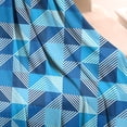 thumbnail image 3 of Blue Geometric Pattern Blanket,Comfortable Soft Flannel Throw Blanket,All Season,Warm Lightweight Blankets for Sofa Bed Couch Living Room Chair,50"x60", 3 of 4