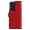 thumbnail image 4 of Allytechgroup Wallet Case for Samsung Galaxy S24 Ultra, Premium PU Leather Sunflower Embossed Flip Cover Hand Wrist Cards Holder Stand Shockproof Phone Case Cover for Galaxy S24 Ultra, Red, 4 of 14