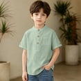 thumbnail image 4 of Zhanqunnn Boys Short Sleeve Shirt Button Up Dress Shirts Tees Pockets, Size 5-6 Years, 4 of 4