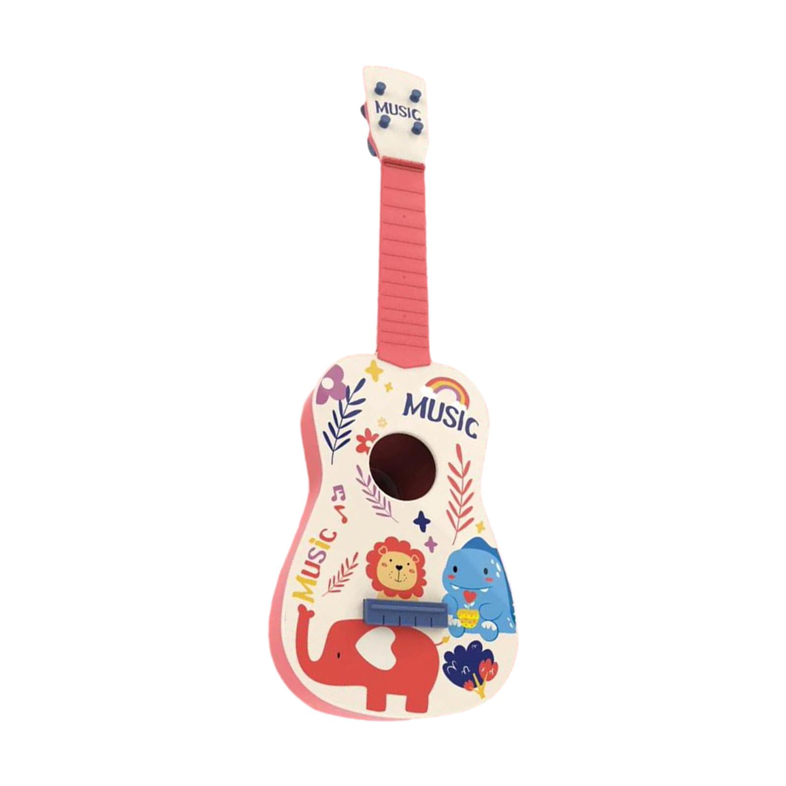 Rushawy Kids Toy Ukulele Beginner Preschool Compact Size Developmental Baby Toys for New pink