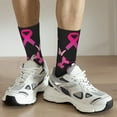 thumbnail image 6 of Disketp Breast Cancer Unisex Crew Socks Lightweight Breathable Ventilation Ankle Socks, Mid-calf socks for Daily, 6 of 6