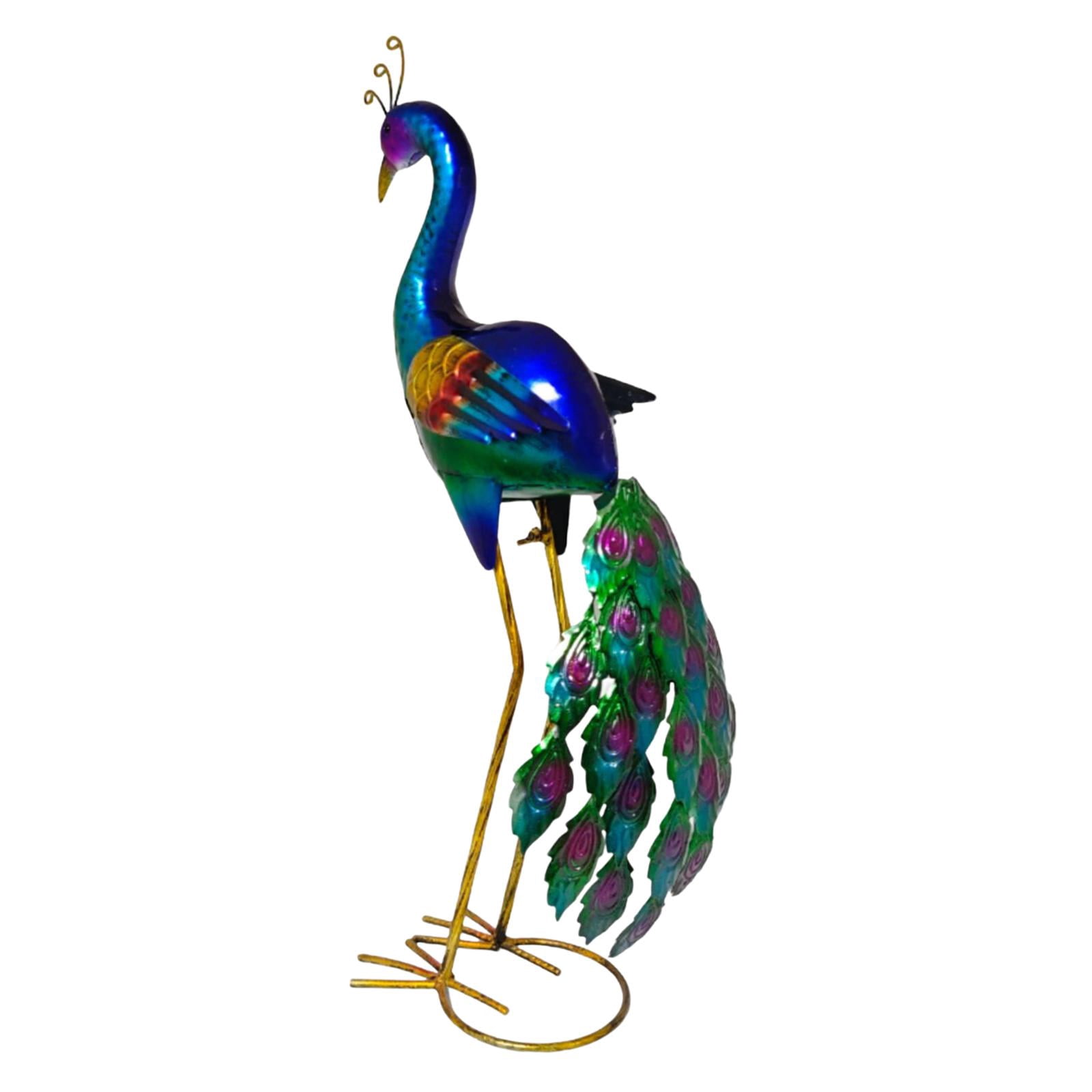 koolsoo Peacock Garden Statue Decorative Figurine Metal Lawn Ornament Iron Art Sculpture for Landscape Lawn Outdoor Housewarming Gift