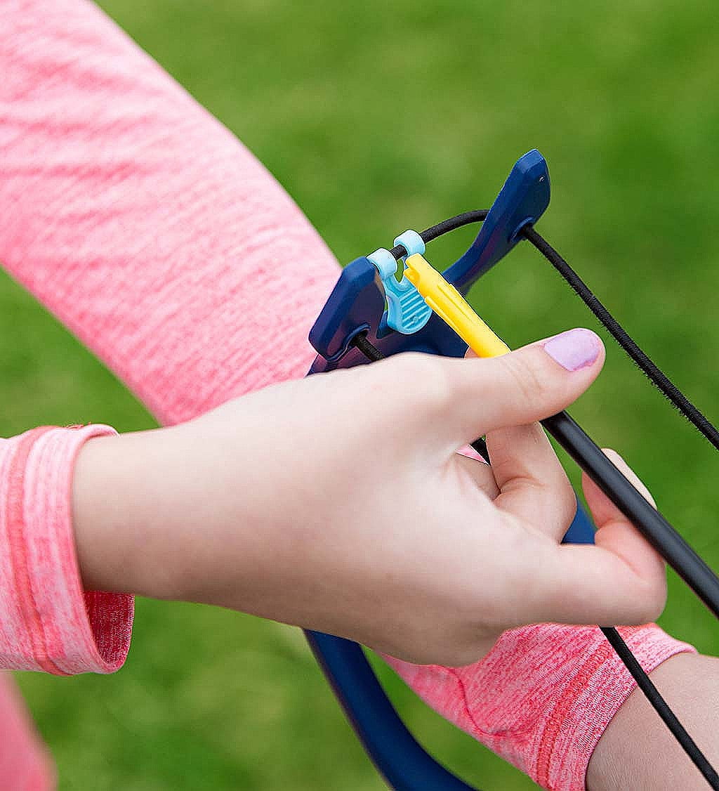 HearthSong 2-in-1 Slingshot and Hand Archery Set for Kids