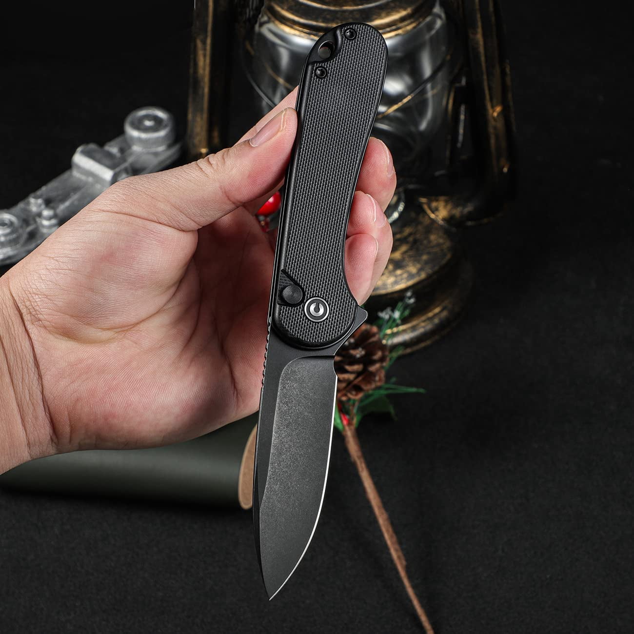 CIVIVI Pocket Folding Knife 7.06" Button Lock Elementum II C18062P-1