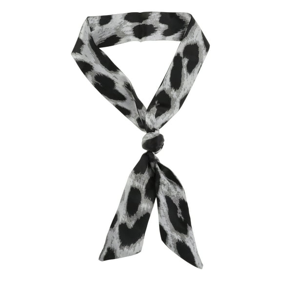 Unique Bargains 1 Pc Scarf Headband Printed Neck Scarf for Women Black Gray