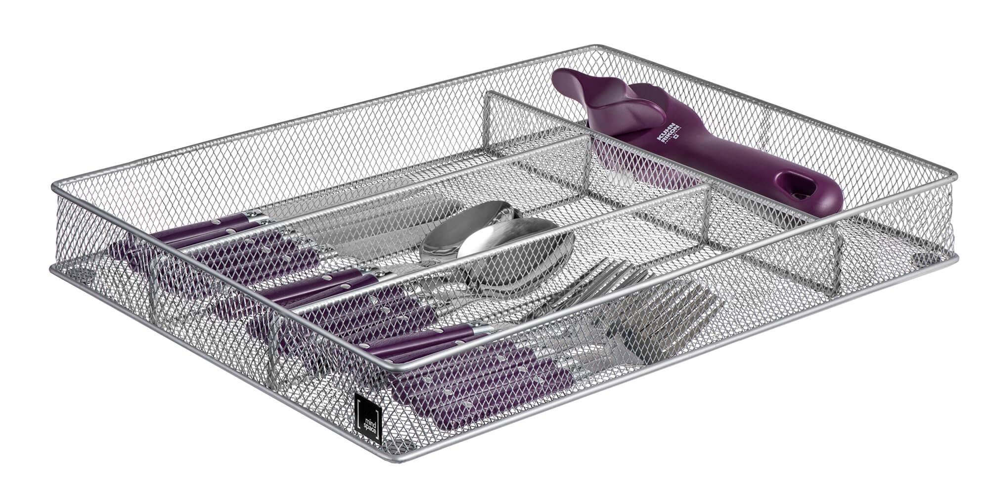 Cutlery Tray by Mindspace, 4 Compartments Flatware Tray For Drawer