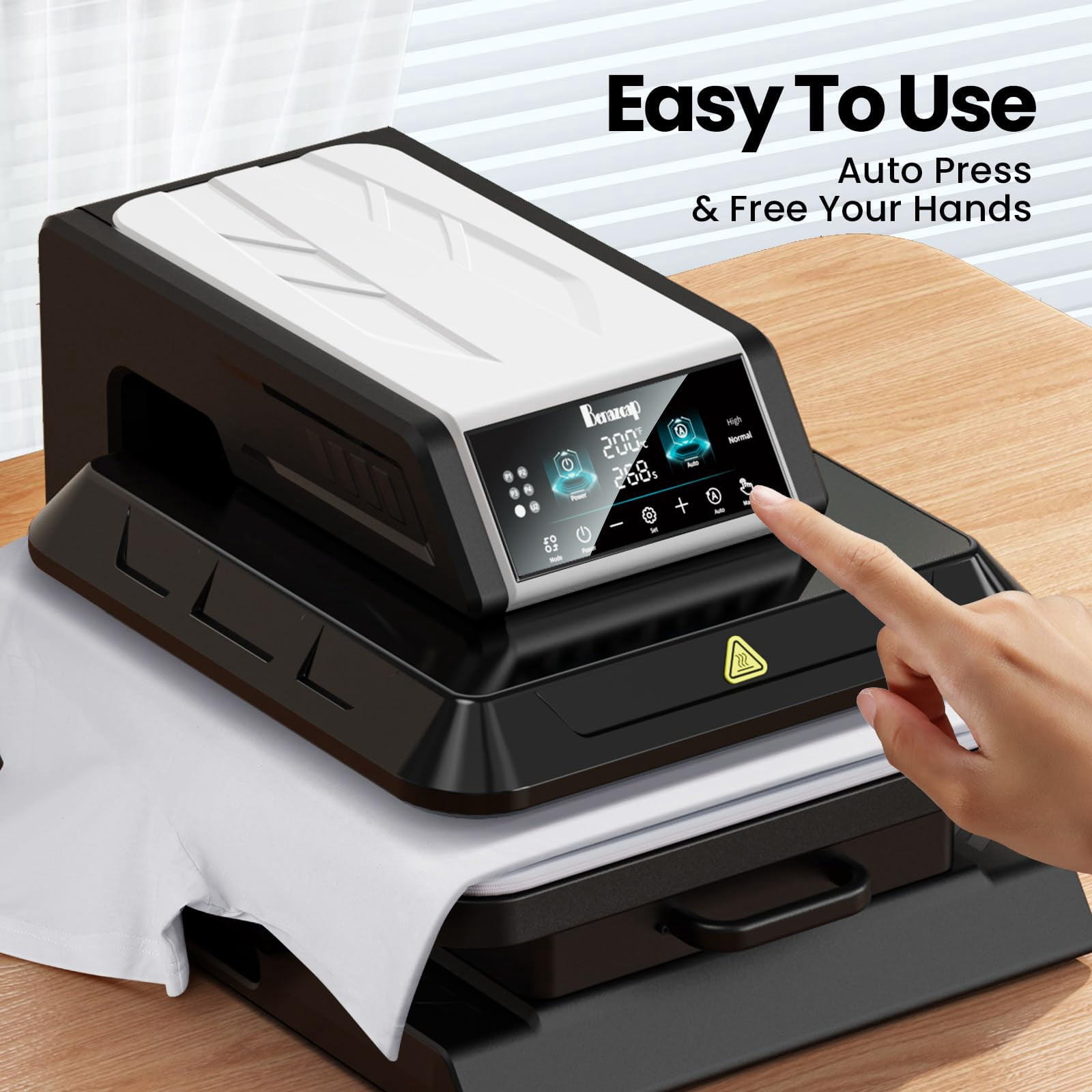 RTB-Benazcap Auto Heat Press Machine for T Shirts-Auto-Release 15x15 Heat Press - Rapid Heating, Even Heat Distribution, Ideal for HTV, Sublimation, Heat Transfer Projects
