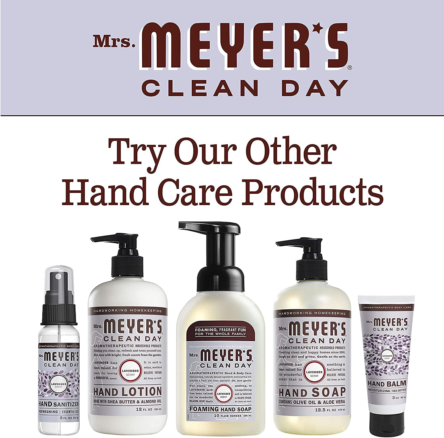 Mrs. Meyer&amp;#039;s Foaming Hand Soap, Lavender, 10 oz, 6/Carton (662031)
