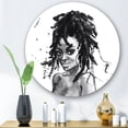 thumbnail image 2 of Designart 'Black and White Portrait of African American Woman II' Modern Circle Metal Wall Art 11x11 - Disc of 11, 2 of 5