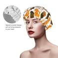 thumbnail image 2 of KLL Autumn Woodland Characters Pattern Shower Cap & Bath Cap for Women,Reversible Oversized Waterproof Shower Caps for all Hair Lengths,Elastic Reusable Bathing Hair Cap, 2 of 6