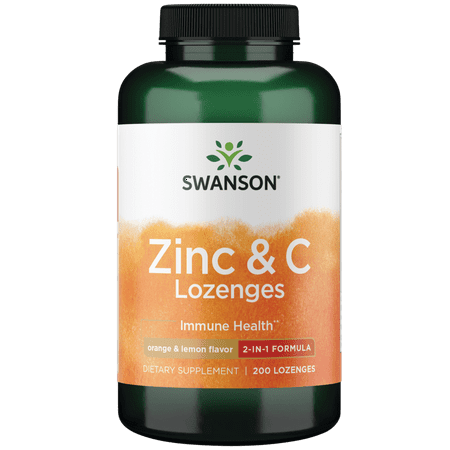 Swanson Zinc and C Lozenges - Orange and Lemon Flavor 200 Lozenges