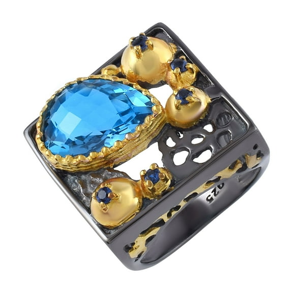 Blue Topaz Gemstone Ring
