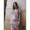 thumbnail image 4 of Women's Short Sleeve Maternity Dress Clothes Ruched Pregnancy Bodycon Dress, 4 of 5