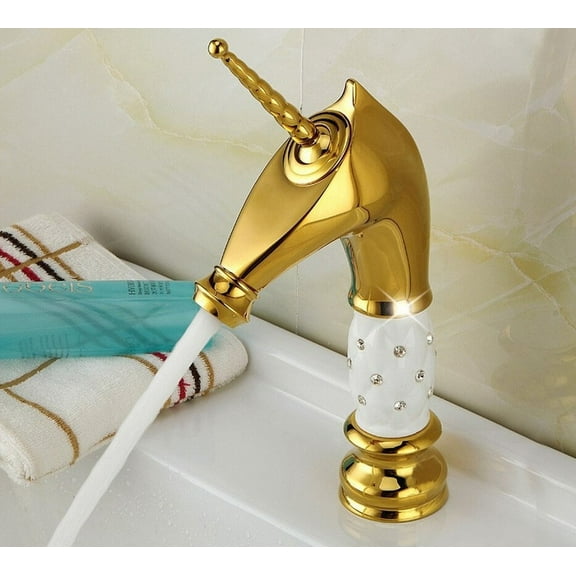 Juno Golden Unicorn Style Single Handle Bathroom Faucet