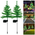 thumbnail image 2 of MOQIN Solar Small Christmas Trees for Outdoor Decorations, LED Artificial Prelit Christmas Tree, Solar Powered Xmas Tree with Lights for Outside Pathway Porch Yard Christmas Decor, 31.5 inch, 2 of 9