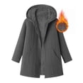 thumbnail image 4 of Women 100% Cotton Cable Knit Hooded Sevevn Long Coat Full Zip Front Long Sleeve Pocket Warm Casual Outer Jacket, 4 of 7