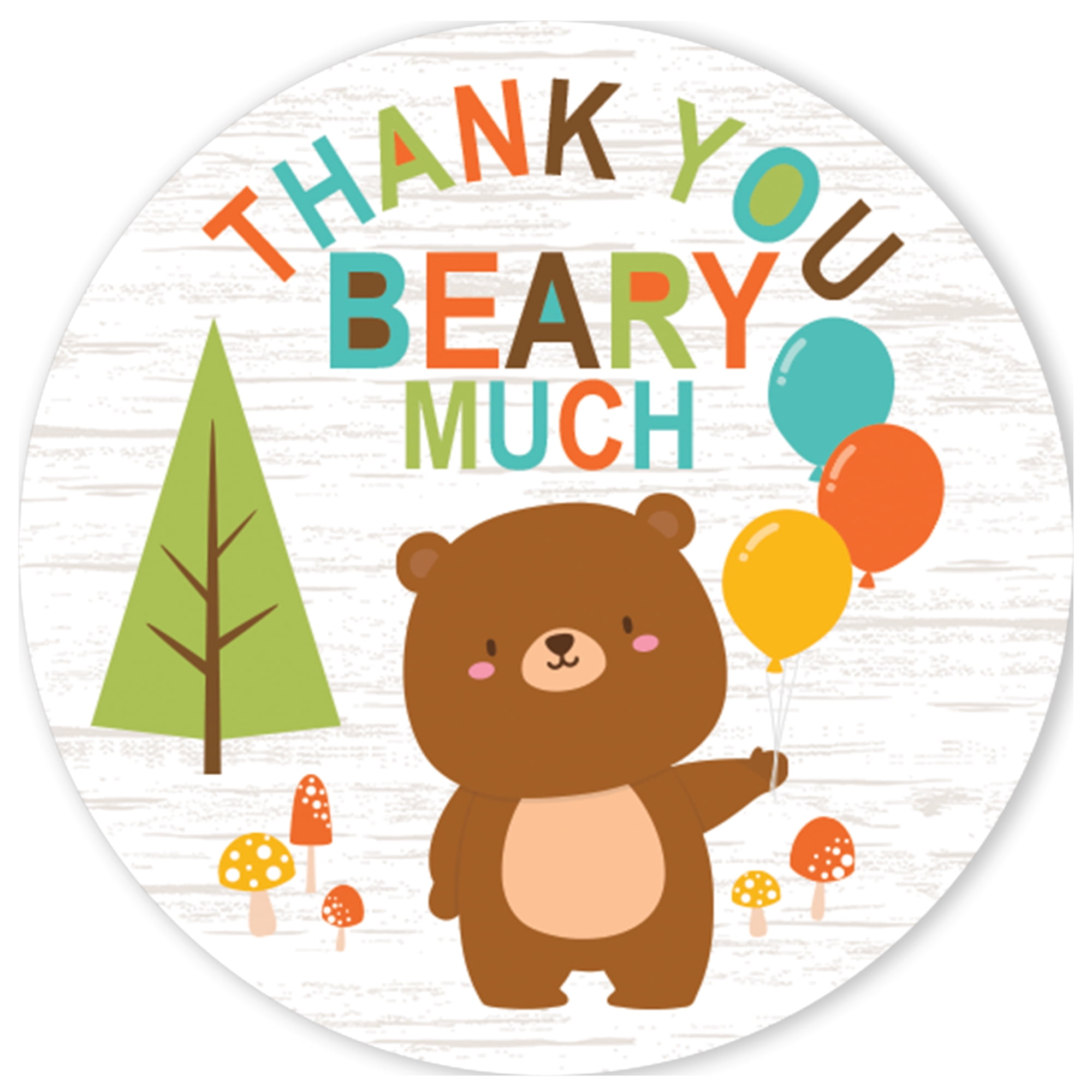Personalised Teddy Bear Party Bag Thank you Birthday Stickers Sweet Cone 565 