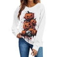 thumbnail image 4 of FNFYFH Halloween Sweatshirts Women Long Sleeve Graphic Halloween Shirts Casual Pullover Top, 4 of 8